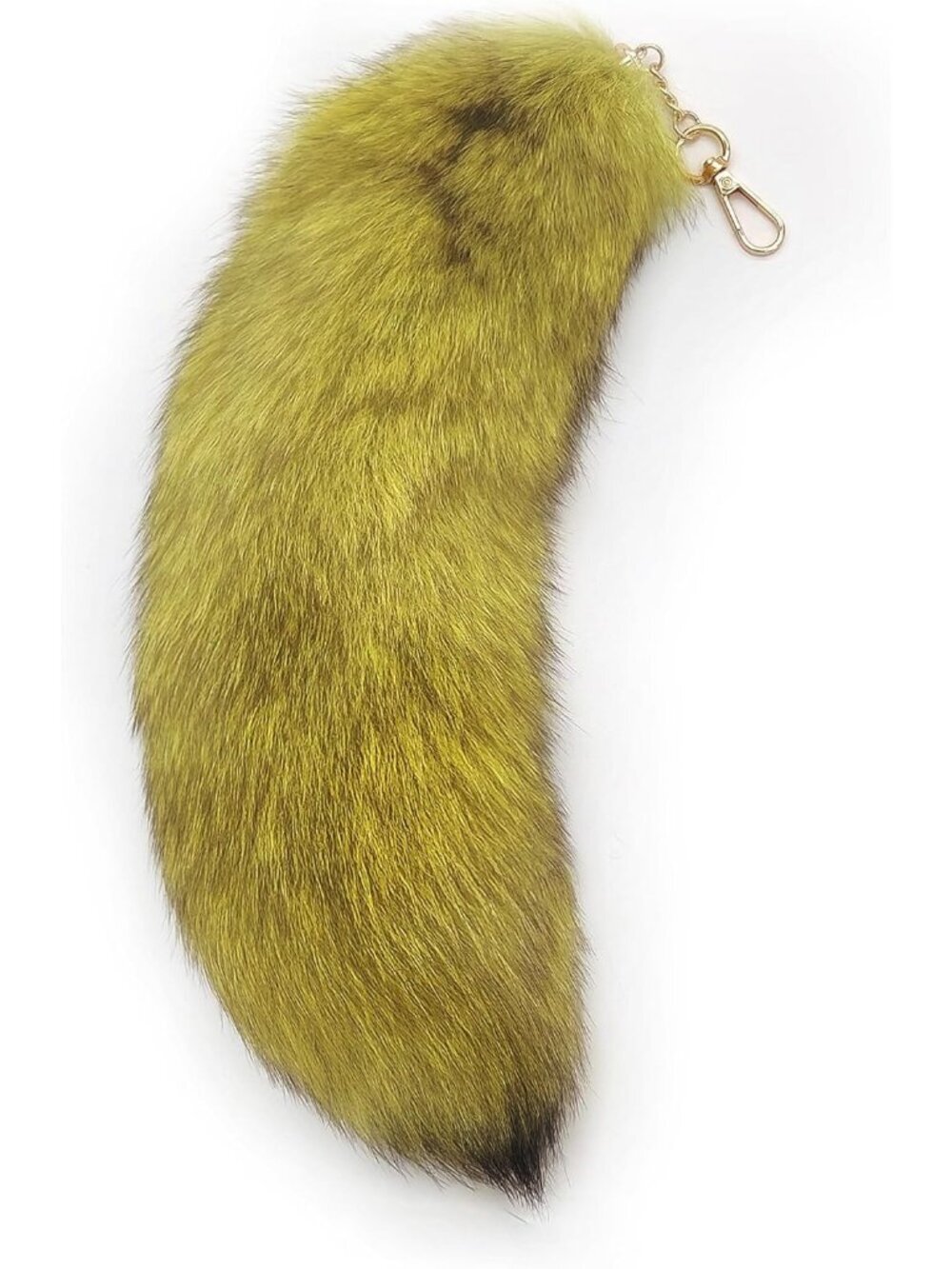 Women's Yellow Fluffy Fox Tail Cosplay Keychain Birthday Party Costume Handbag